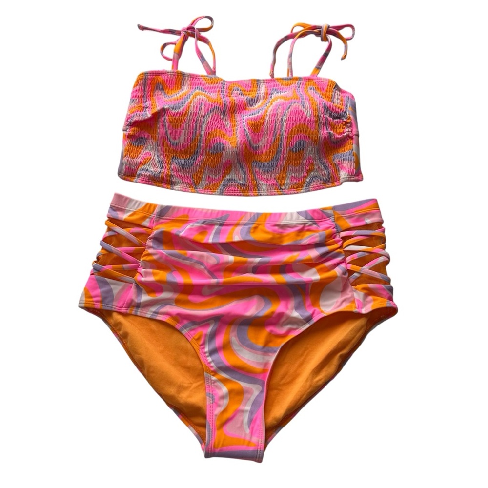 Heat Swimwear Colorful Swirl Bikini Set, 18W